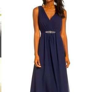 Eliza J Embellished High/Low Chiffon Dress